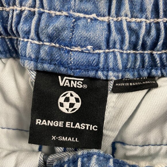 NWT Vans Jeans Womens XS Mended Check Relaxed Cropped Denim Range Elastic Cotton - Picture 8 of 12